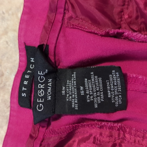 George Brand Magenta Pants Zip Up Button Closure Stretch 16W - Picture 10 of 10